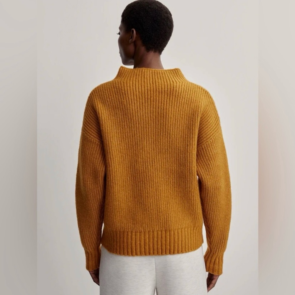 Varley Wool Skyla Funnel Neck Knit Sweater Buckthorn Brown Orange Size XS - Picture 3 of 11